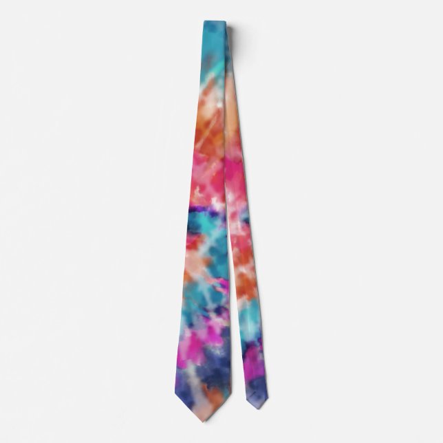 *~* Retro Hipster Rainbow Psychodelic Tie Dye tie (Front)