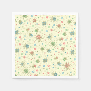 Retro Hipster Space Age Atomic Starburst Paper Napkins