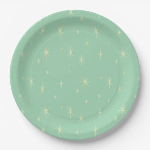 Retro Hipster Space Age Atomic Starburst Paper Plates