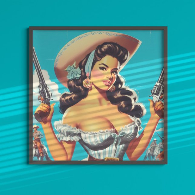 Retro Hispanic Cowgirl Poster (Creator Uploaded)