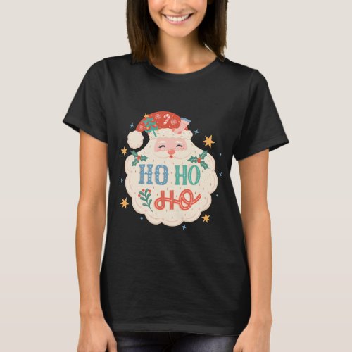 Retro Ho Ho Ho Santa Festive Christmas  T_Shirt