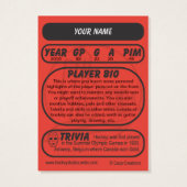 Retro Hockey Card (Back)