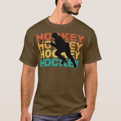 Retro Hockey Gift For Hockey Players T_Shirt