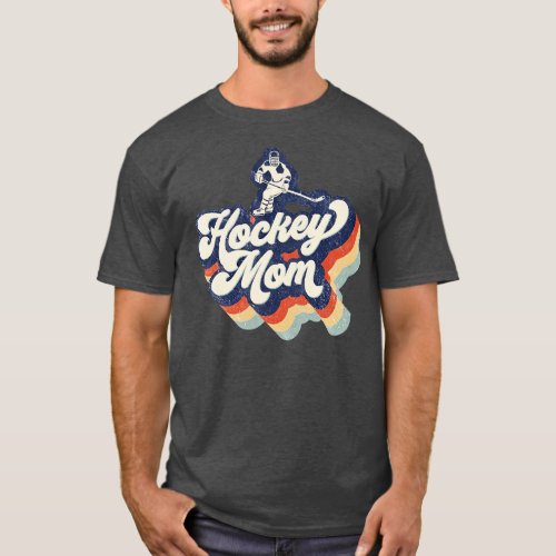 Retro Hockey Mom Mothers Day T_Shirt