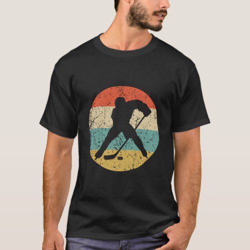 Retro Hockey Player 1960S 1970S Vintage Style Ic T_Shirt