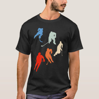 Retro Hockey Player Vintage Ice Hockey T-Shirt