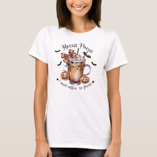 Retro Hocus Pocus I Need Coffee to Focus Fun T-Shirt