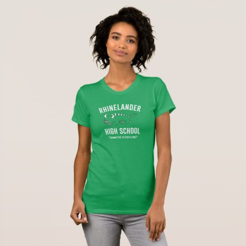 Retro Hodag Rhinelander High School Womens Kelly T_Shirt