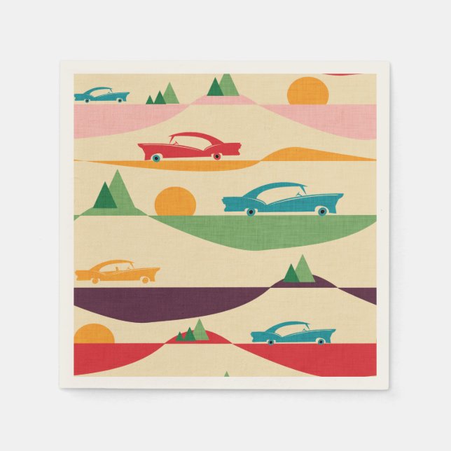 retro holiday beige napkins (Front)