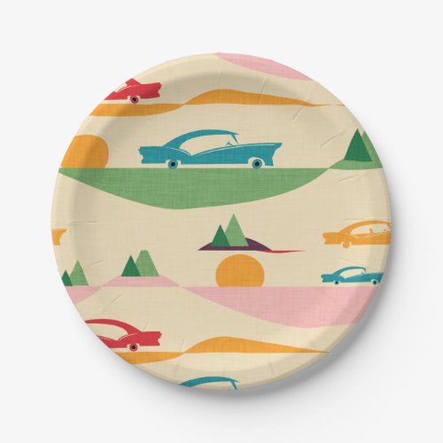 retro holiday beige paper plates