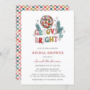 Retro Holiday Bridal Shower Invitation