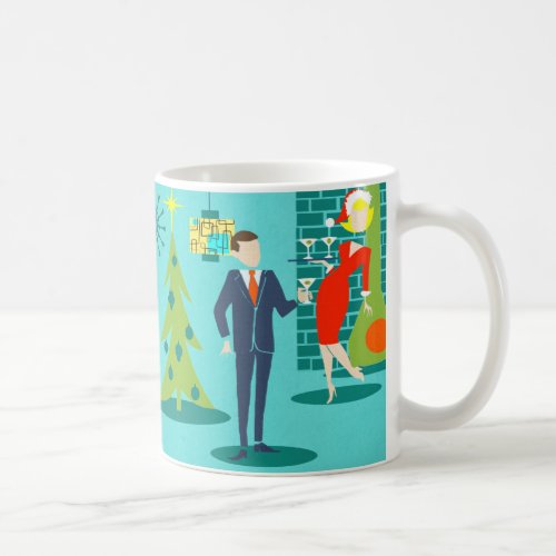 Retro Holiday Cartoon Couple Coffee Mug