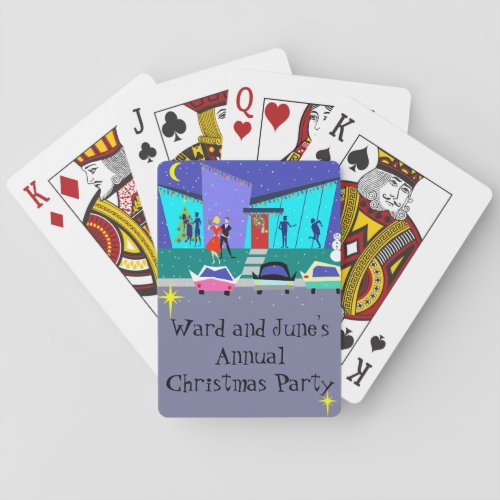 Retro Holiday Cartoon Party Playing Cards