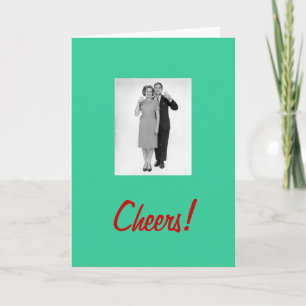 Retro Holiday Cheers Greeting Card