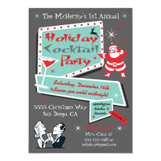 Retro Holiday Party Invitations 2