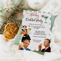 Retro Holiday Cocktail Christmas Party Invitation