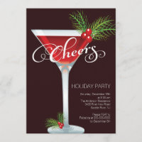 Retro Holiday Cocktail Party Invitation