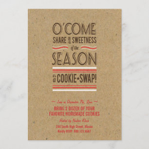 Retro Holiday Cookie Swap Exchange Invitation