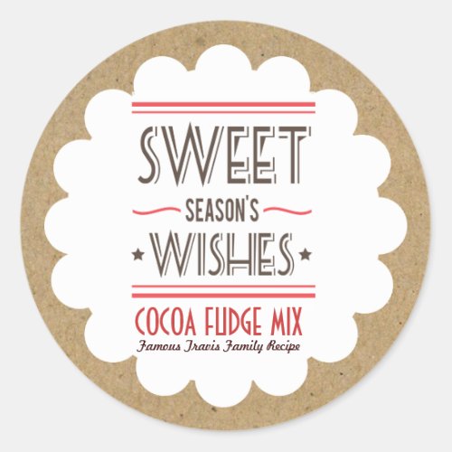 Retro Holiday Cookie Sweets Craft Paper Gift Label