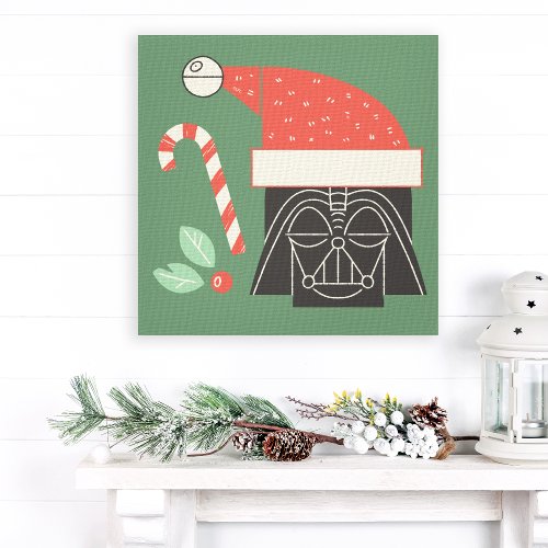 Retro Holiday Darth Vader Santa Hat Canvas Print