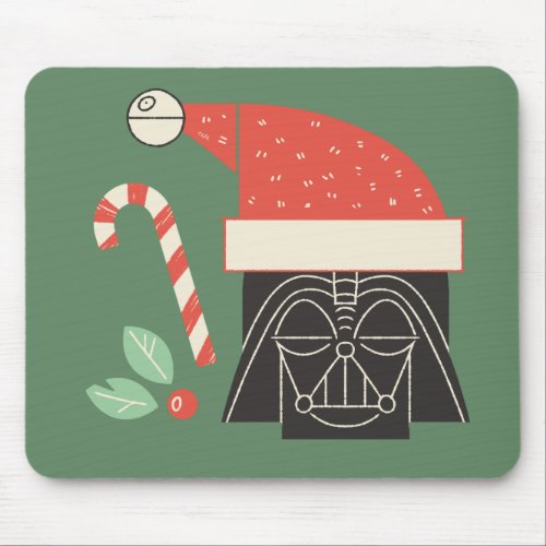 Retro Holiday Darth Vader Santa Hat Mouse Pad