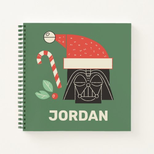 Retro Holiday Darth Vader Santa Hat Notebook