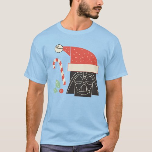 Retro Holiday Darth Vader Santa Hat T_Shirt