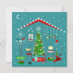 Retro Holiday Decorating Card