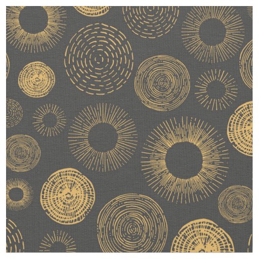 Retro Holiday Gold Burst Sparkler Christmas Fabric