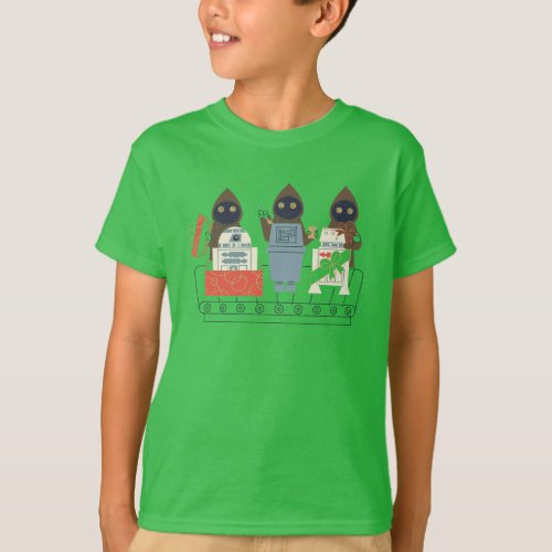 Retro Holiday Jawas Wrapping Droids T_Shirt