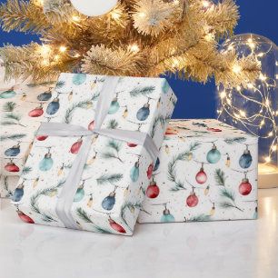 Retro Holiday Lights Fun Cute Modern Christmas Wrapping Paper