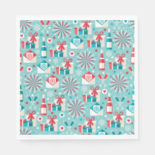 Retro Holiday Luncheon Paper Napkins