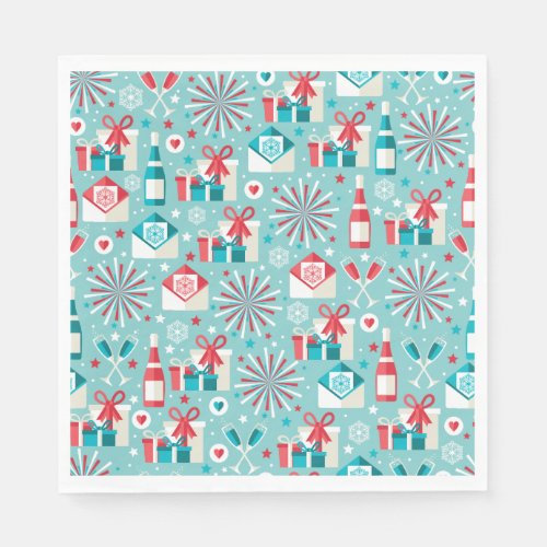 Retro Holiday Luncheon Paper Napkins