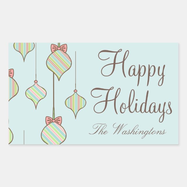 Retro Holiday Ornament Stickers (Front)