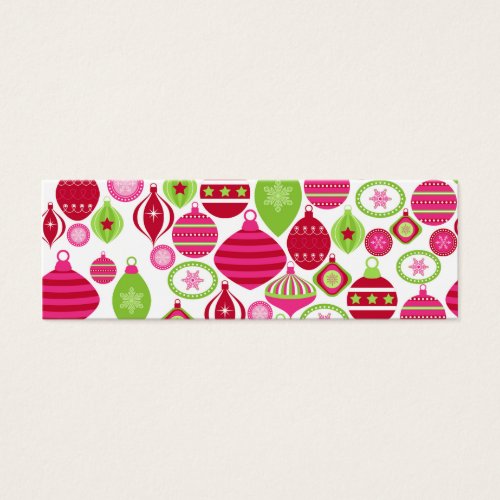Retro Holiday Ornaments Christmas Pattern Business Card Templates