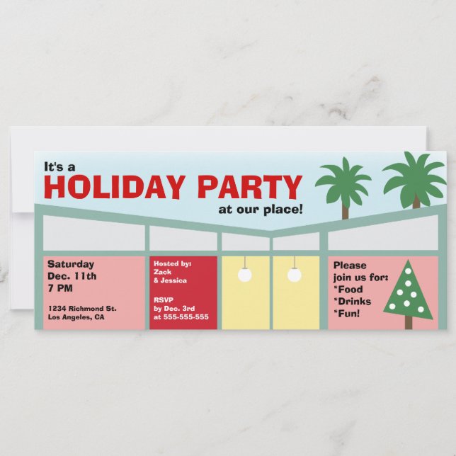 Retro Holiday Party Invitation (Front)
