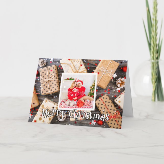 Retro Holiday Photo Template Merry Christmas (Front)