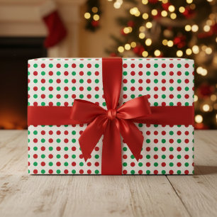 Retro Holiday Polka Dot  Wrapping Paper