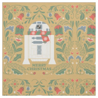 Retro Holiday R2-D2 "Merry Christmas" Graphic Fabric
