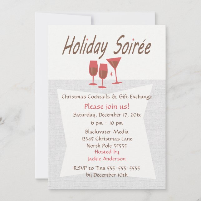 Retro Holiday Soiree Invitation (Front)