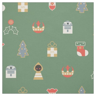Retro Holiday Star Wars Icon Pattern Fabric