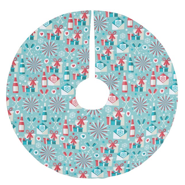 Retro Holiday Tree Skirt, Brushed Polyester Brushed Polyester Tree Skirt (Front)