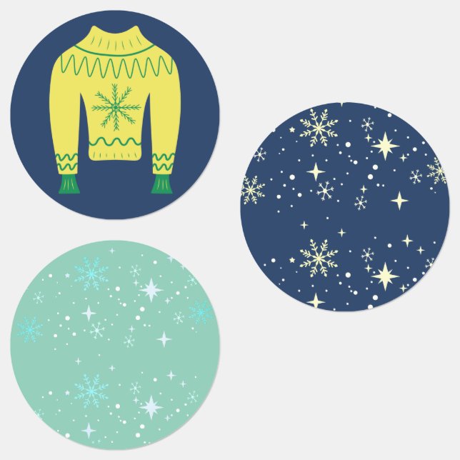 Retro Holiday Ugly Sweater Christmas Party Sticker (Group)