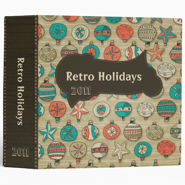 Retro Holidays [2 inch Binder] 3 Ring Binder (Front/Spine)