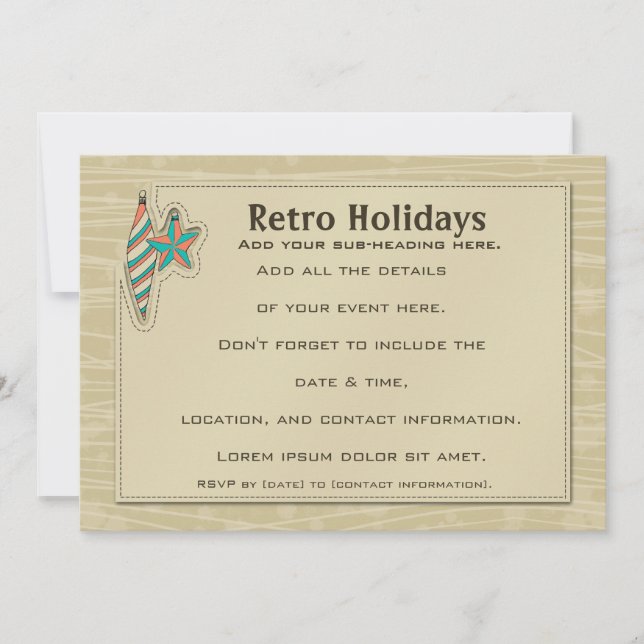 Retro Holidays [7x5 Invitation] Invitation (Front)