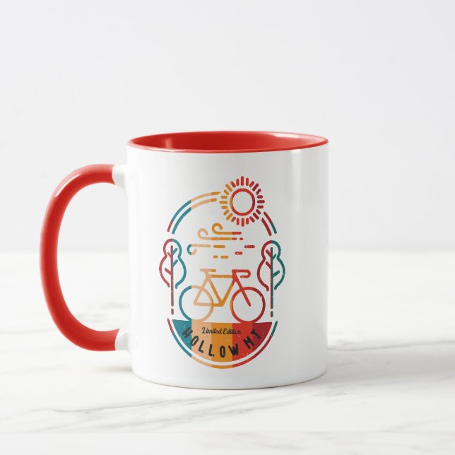 Retro Hollow Mountain Bike Trail Mug (Left)