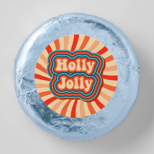 Retro Holly Jolly 70s Christmas Typography Dipped Oreo Cookie Favors