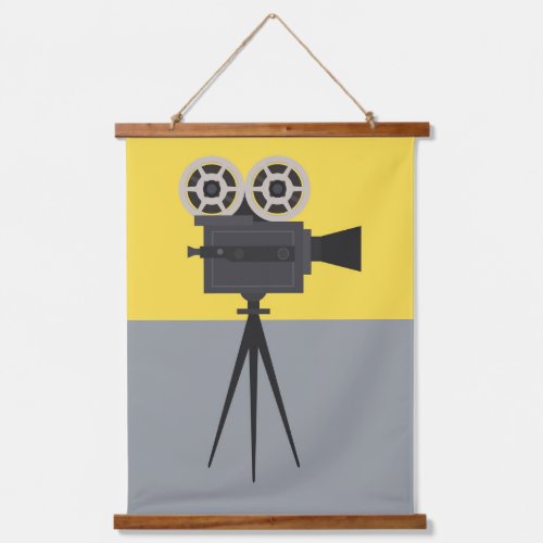 Retro Hollywood Camera Colorblock  Hanging Tapestry