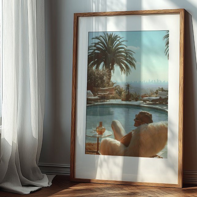 Retro Hollywood Glamour: Poolside with a View Poster (Creator Uploaded)
