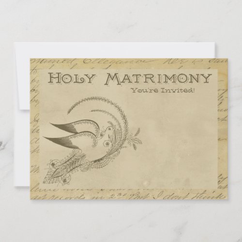 Retro Holy Matrimony Save the Date Invitation